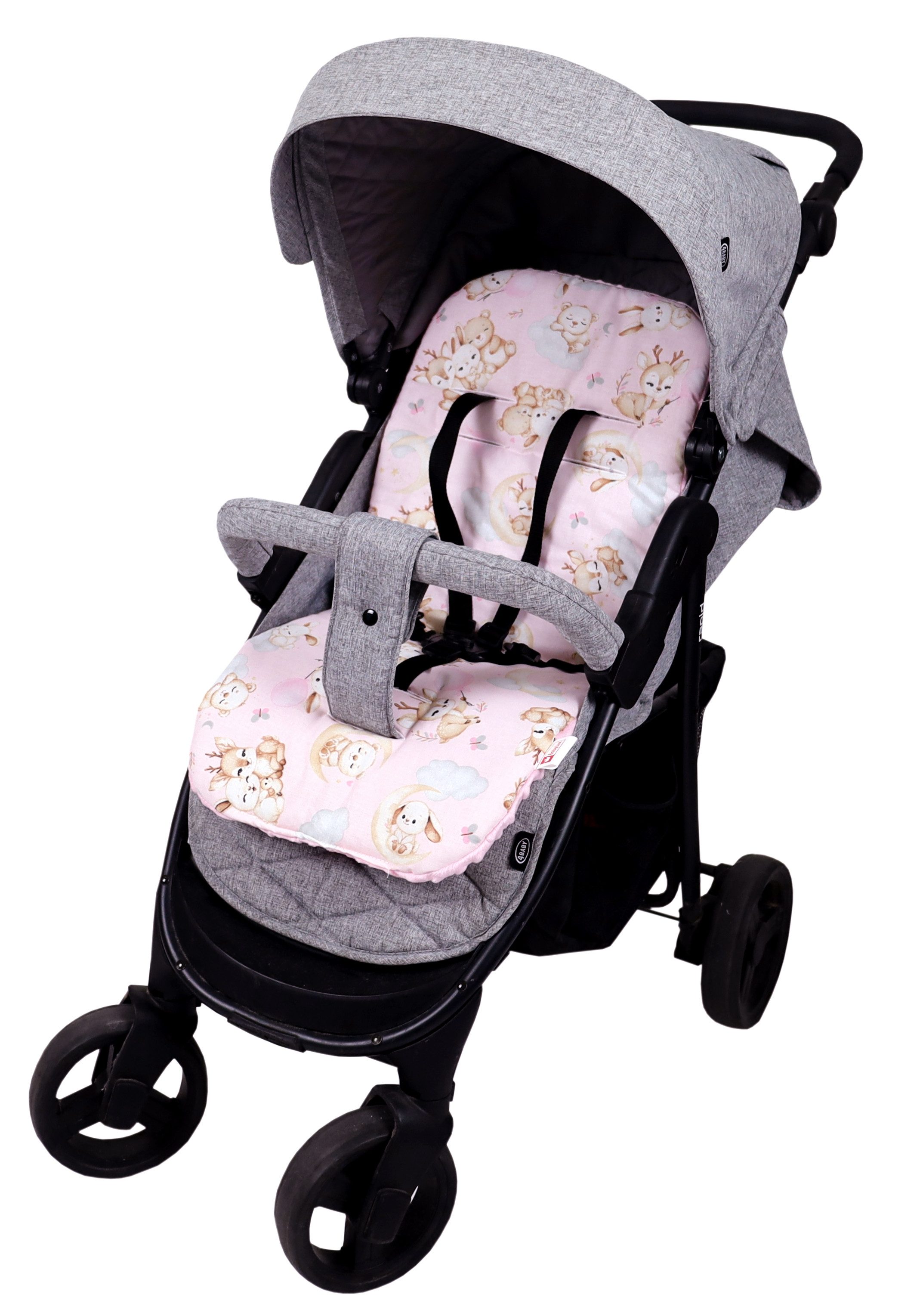 BabyLux Kinderwagenaufsatz Sitzauflage für Kinderwagen Buggy Sitzeinlage Kinderwagenauflage, S162 Rosa + Schnuckis
