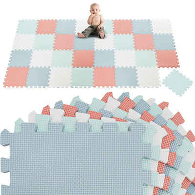 LittleTom Puzzlematte 36 Teile Spielmatte Baby Puzzlematte Krabbelmatte, 30x30cm Bodenmatte Kinderzimmer