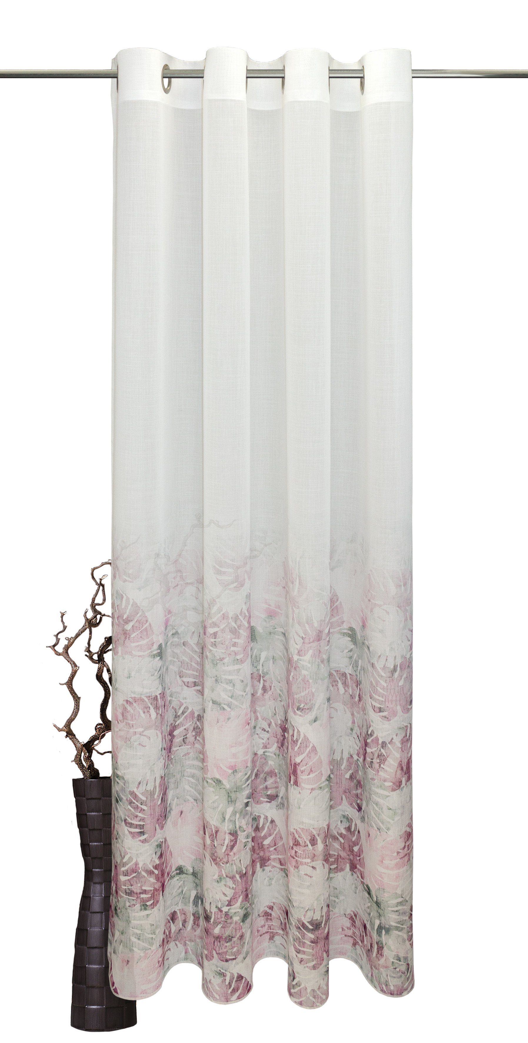 Vorhang Zara, VHG, Aquarell halbtransparent, pink (1 Farbverlauf, Digitaldruck, St), Ösen