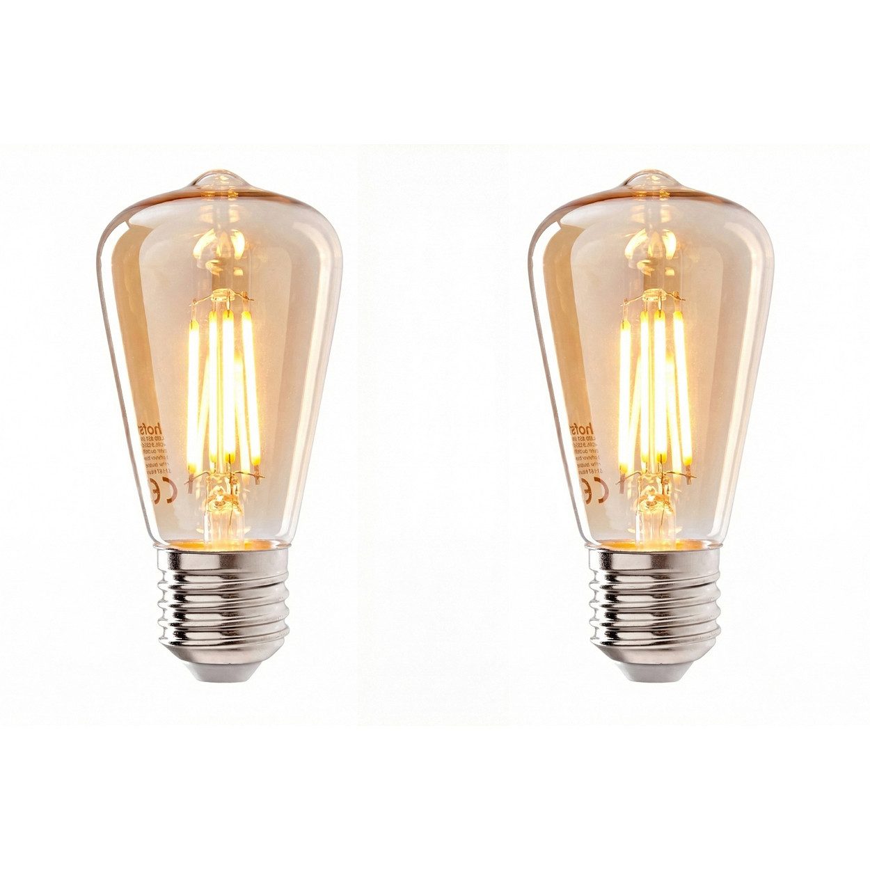 hofstein LED-Leuchtmittel 2er Set Glühbirne Extra Warmweiß 5 Watt 400 Lumen, E27, 2200 Kelvin, Filament