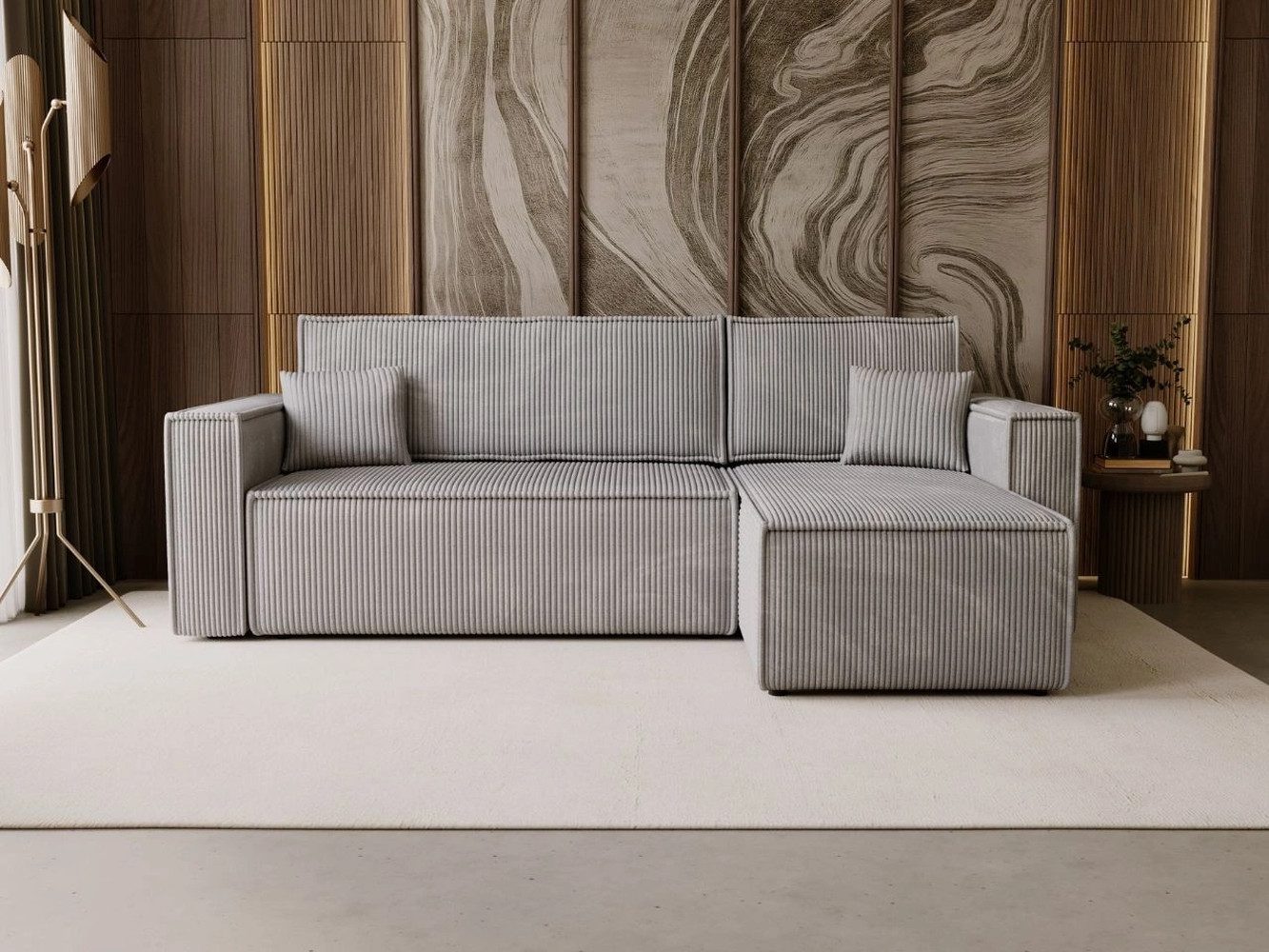 GrainGold Ecksofa mit Schlaffunktion und Bettkasten günstig online kaufen