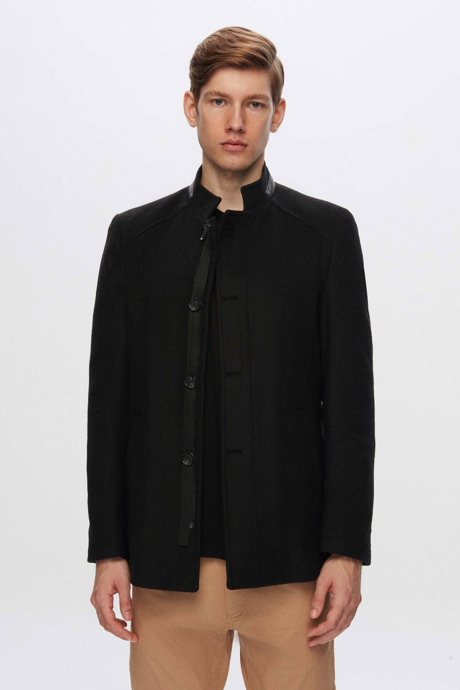 D'S DAMAT Dufflecoat Ds Damat Regular Fit Mantel mit hohem Kragen und Nähten