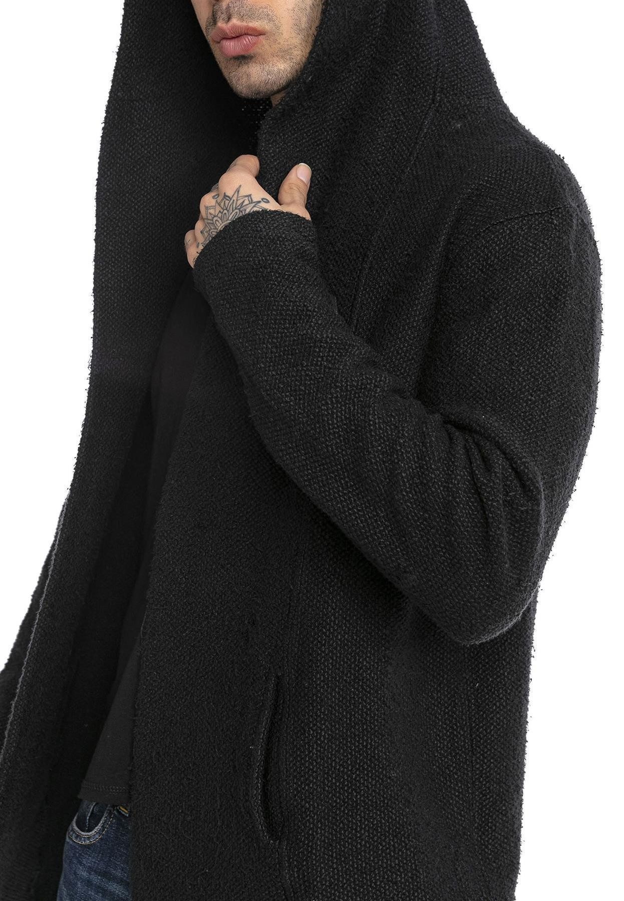 RedBridge Cardigan mit Kapuze ohne Verschluss Grobstrick Jacke