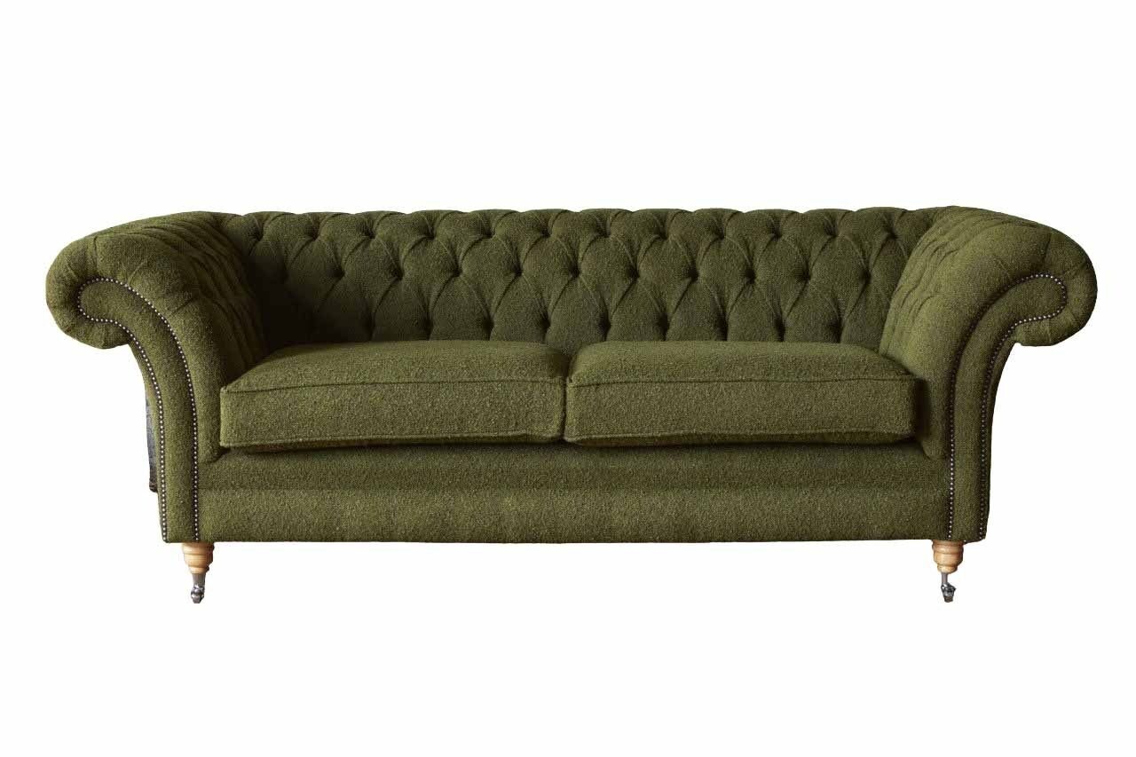 Chesterfield Englische Sofa Dreisitz Möbel Europe Grüne, JVmoebel In Made Samt Couch 230cm Sofa Büro