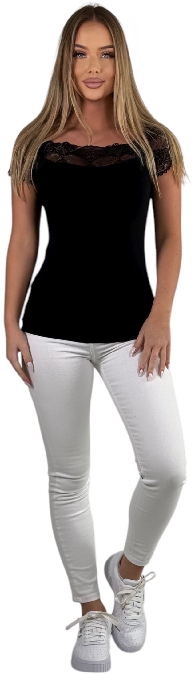 Mississhop Spitzenshirt Spitzenshirt Spitze Spitzen T-Shirt günstig online kaufen