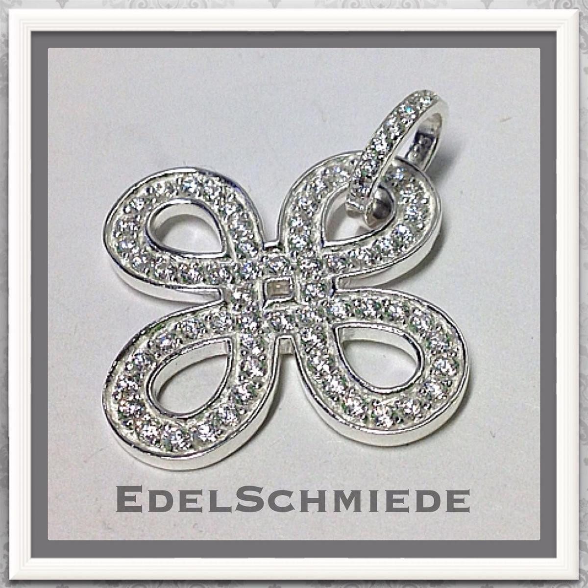 Kettenanhänger Unendlichkeitsknoten 925 Silber mit Zirkonia