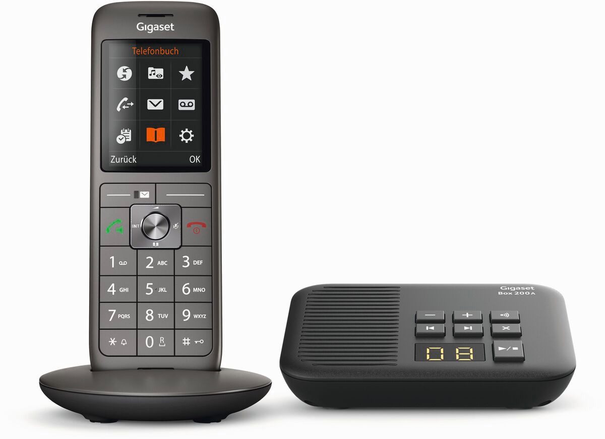 Gigaset CL660A mit Box 200 Schnurloses DECT-Telefon (Mobilteile: 1, Separate Basis)