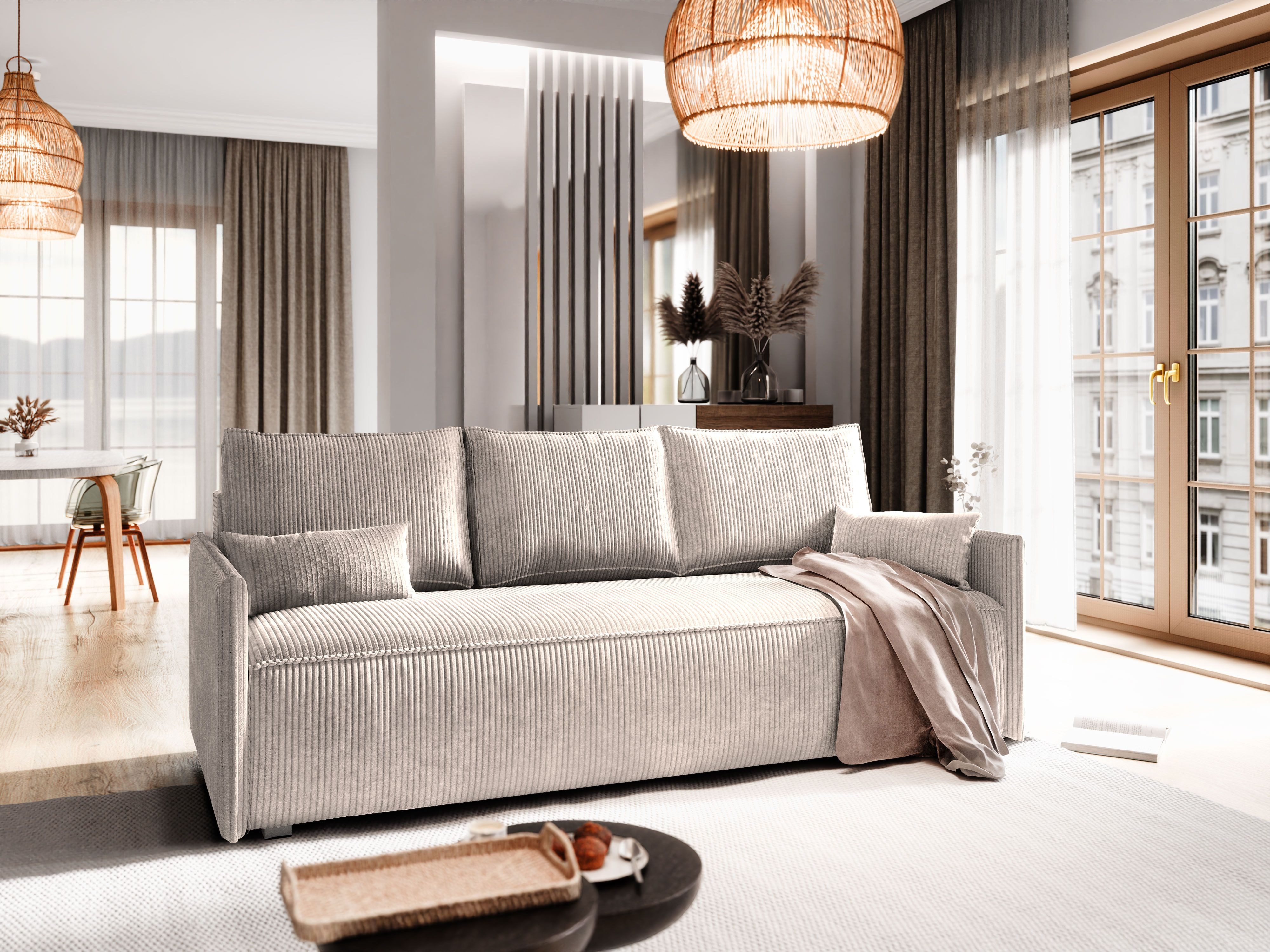 Masseno Sofa MESTOR mit Schlaffunktion, Schlafsofa, Couch mit Bettkasten günstig online kaufen