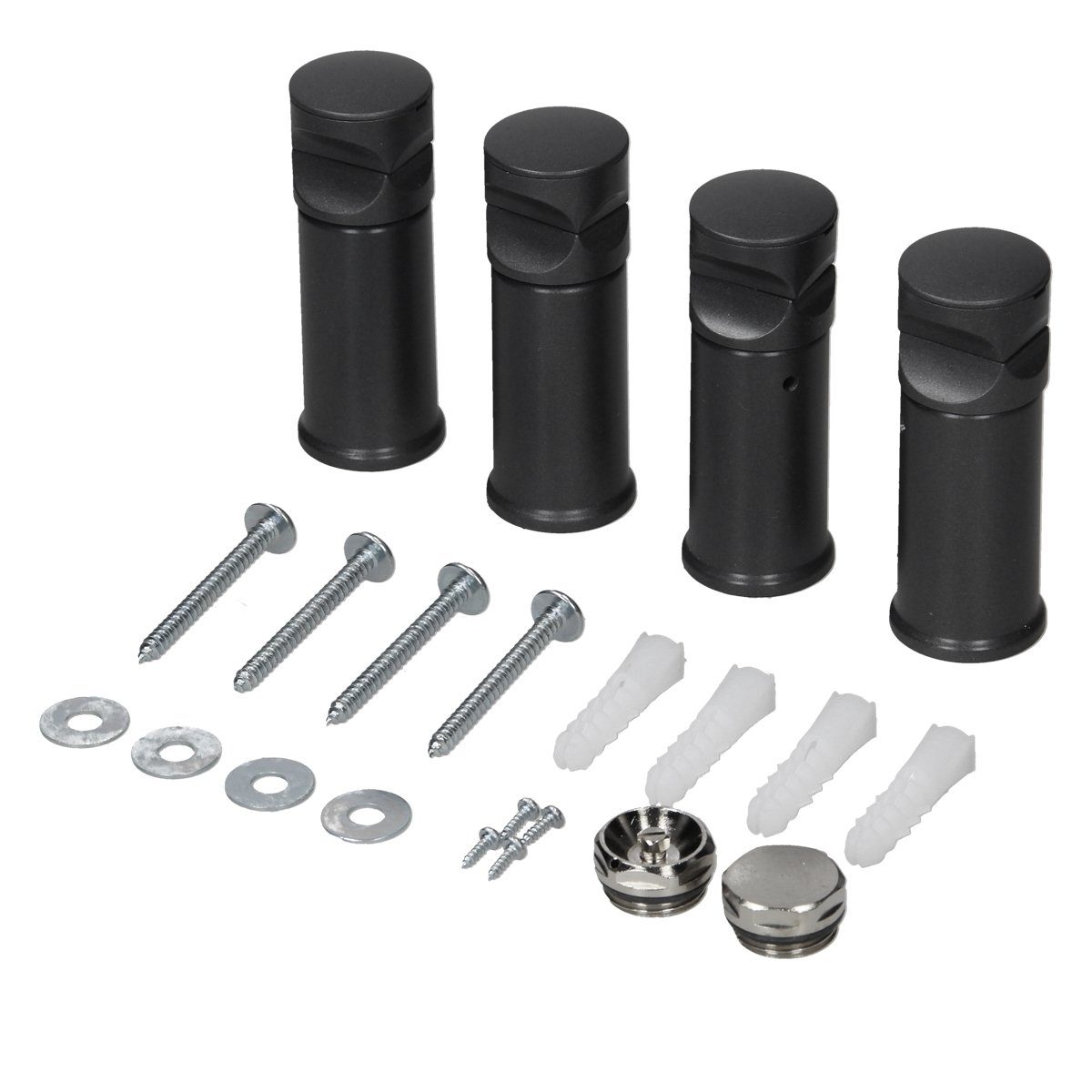 LuxeBath Badheizkörper Halterung für Badheizkörper -Befestigung Satz Montage Set Aufhängung, Montagematerial Halter Set Zubehör für Handtuchwärmer gerade/gebogene