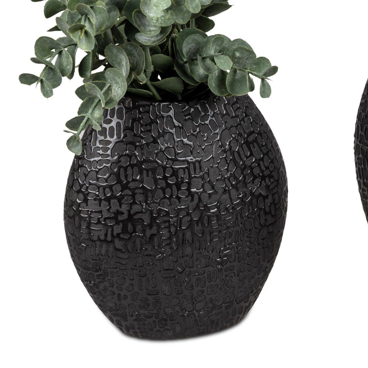 formano Dekovase Modern Black, Schwarz B:14cm H:16cm Keramik