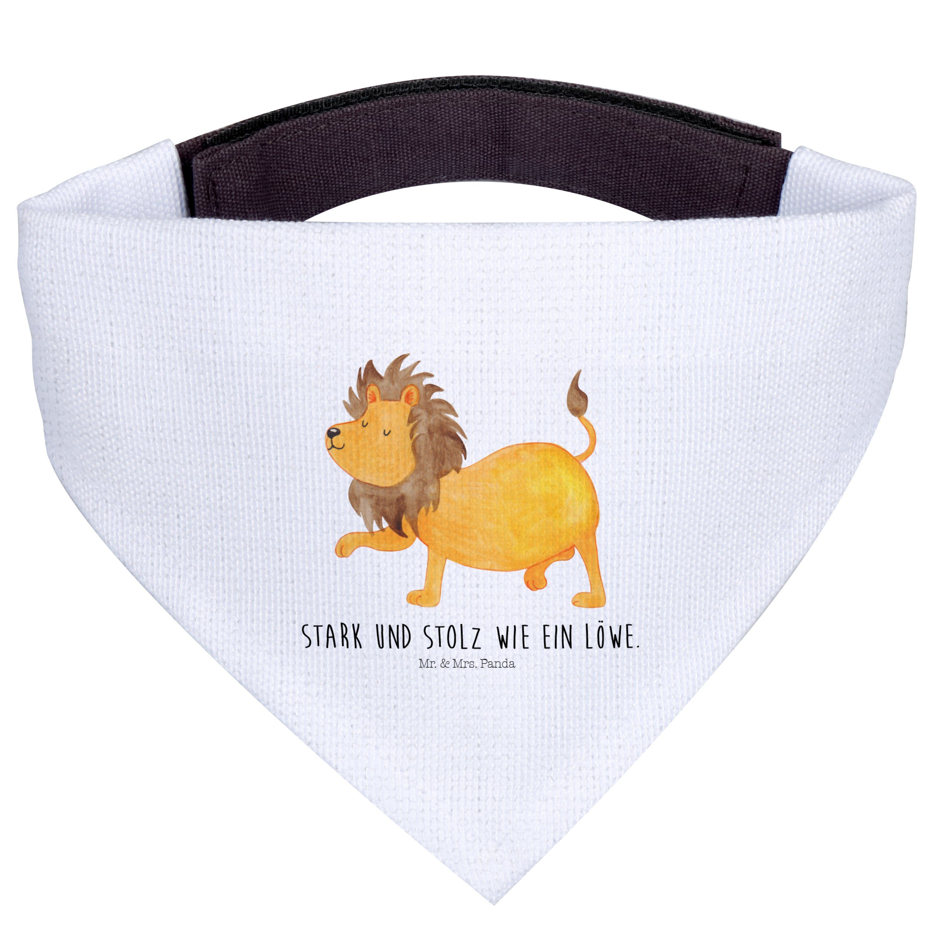 Mr. & Mrs. Panda Hundefliege Sternzeichen Löwe, Halstuch Für Hunde, Weiß, Hunde, Geburtstag Juli, Polyester, Bandana für Hunde Geschenk Geschenk Juli