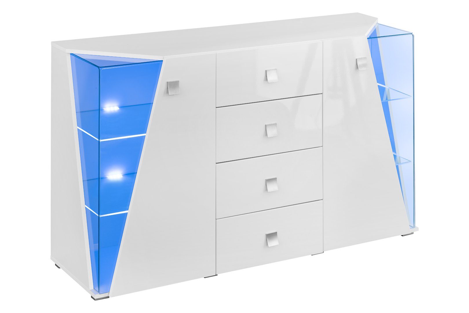 Kommode Kommode Sideboard EDGE mit LED Beleuchtung und Hochglanzfronten