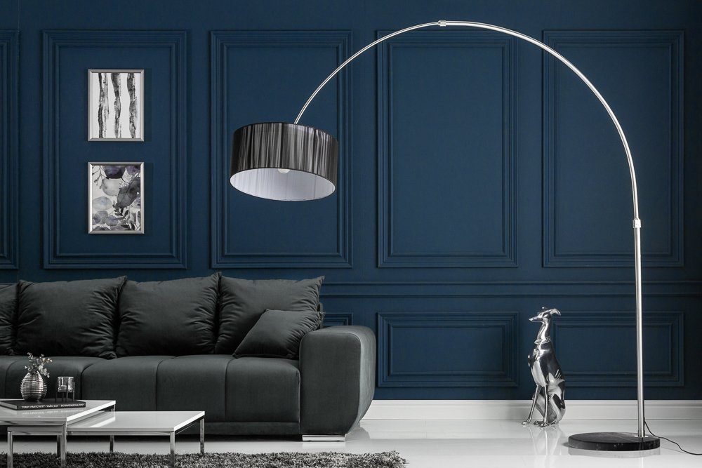 Metall · schwarz, · 230cm · Leuchtmittel, Wohnzimmer Modern riess-ambiente verstellbar EXTENSO ohne Design Bogenlampe