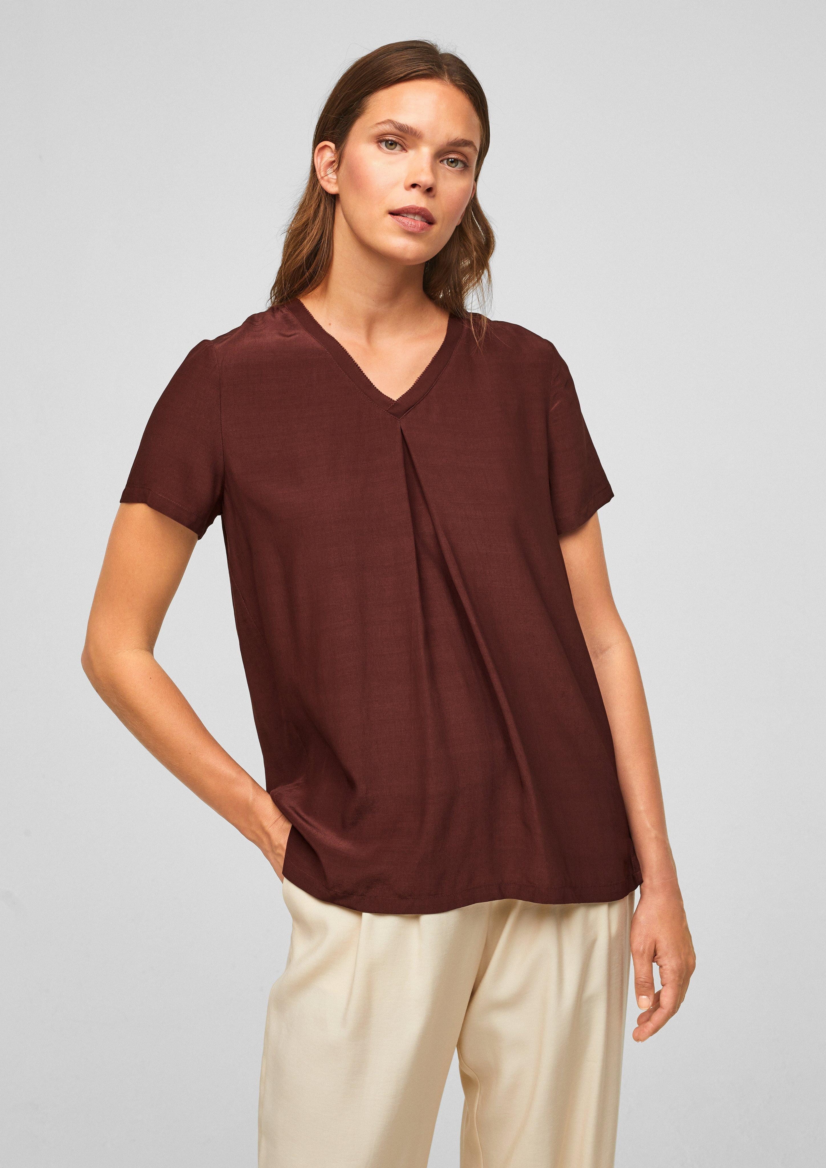 s.Oliver BLACK LABEL Kurzarmbluse Viskosebluse mit günstig online kaufen
