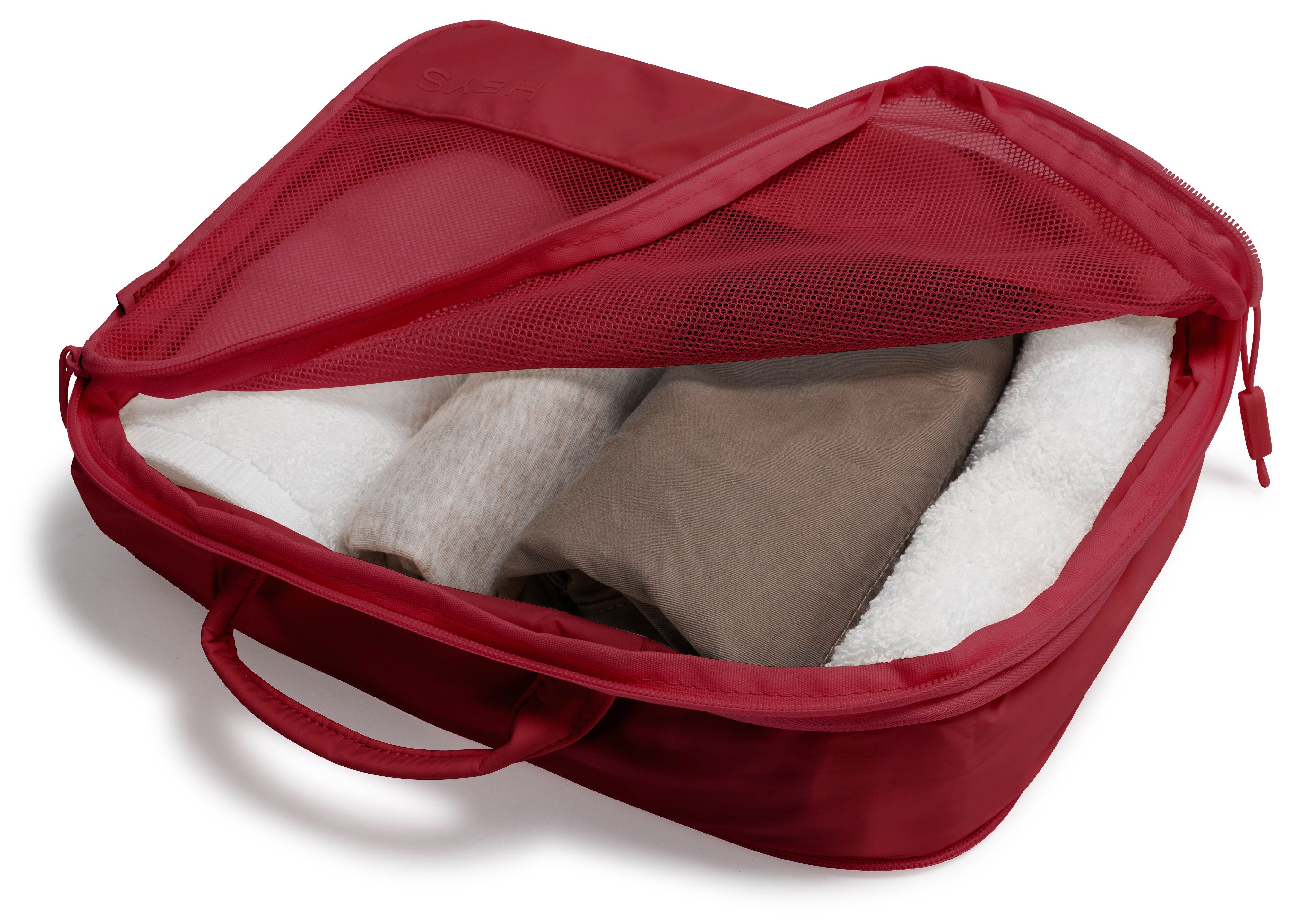 Heys Kofferorganizer Ecotex Compression Packing Cube (Set, 4-tlg), komprimierbare Packwürfel, Packtaschen, Organizer für Koffer