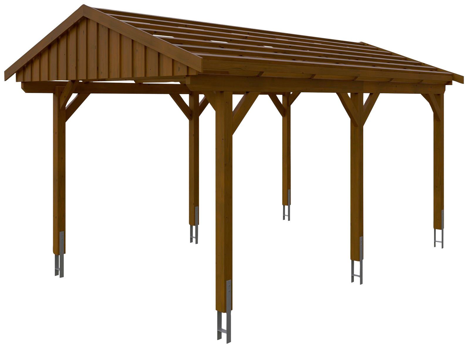 Skanholz Einzelcarport Fichtelberg, BxT: 317x566 cm, 273 cm Einfahrtshöhe, mit Dachlattung