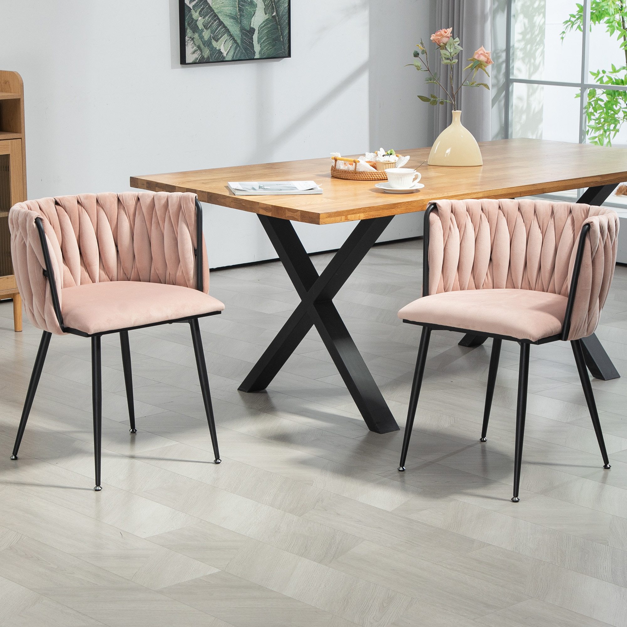 LVHOM Esszimmerstuhl Set mit runden Rückenlehne, günstig online kaufen