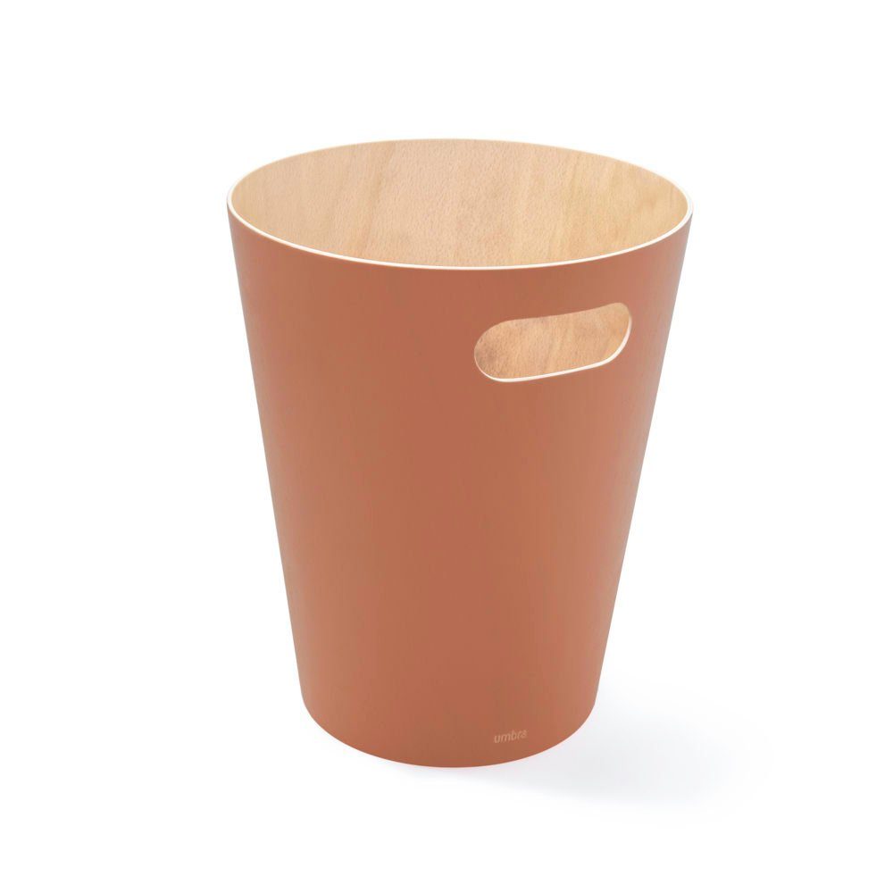 Umbra Papierkorb Woodrow, aus Holz, 7,5 Liter Fassungsvermögen, Braun