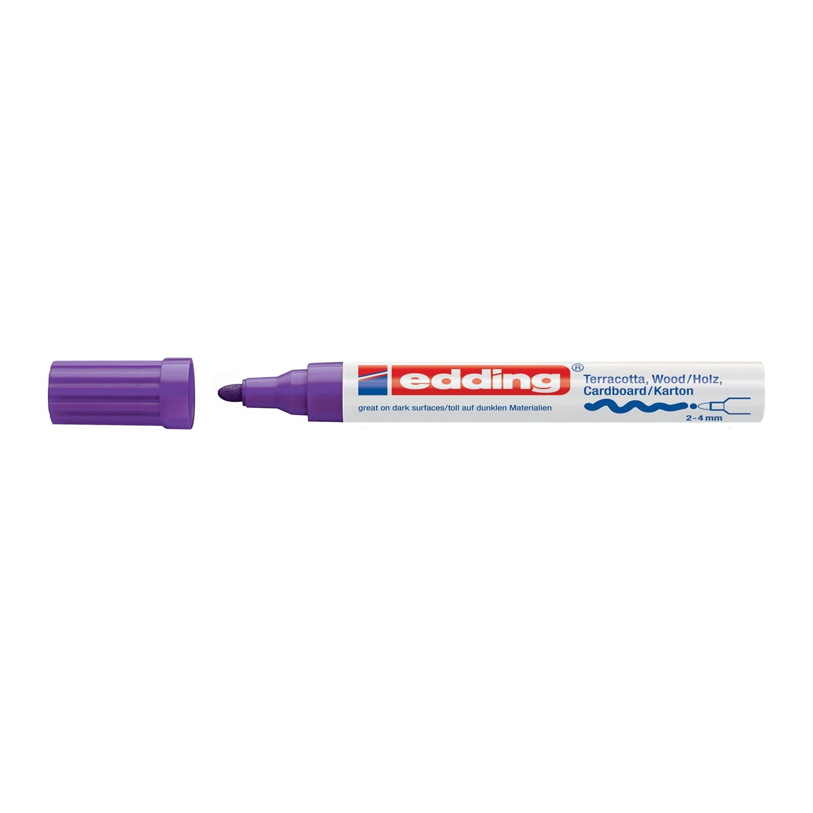 edding Marker Mattlack-Marker 2-4 mm edding 4000, (Stück, 1-tlg), Lackstift Permanentmarker Violett