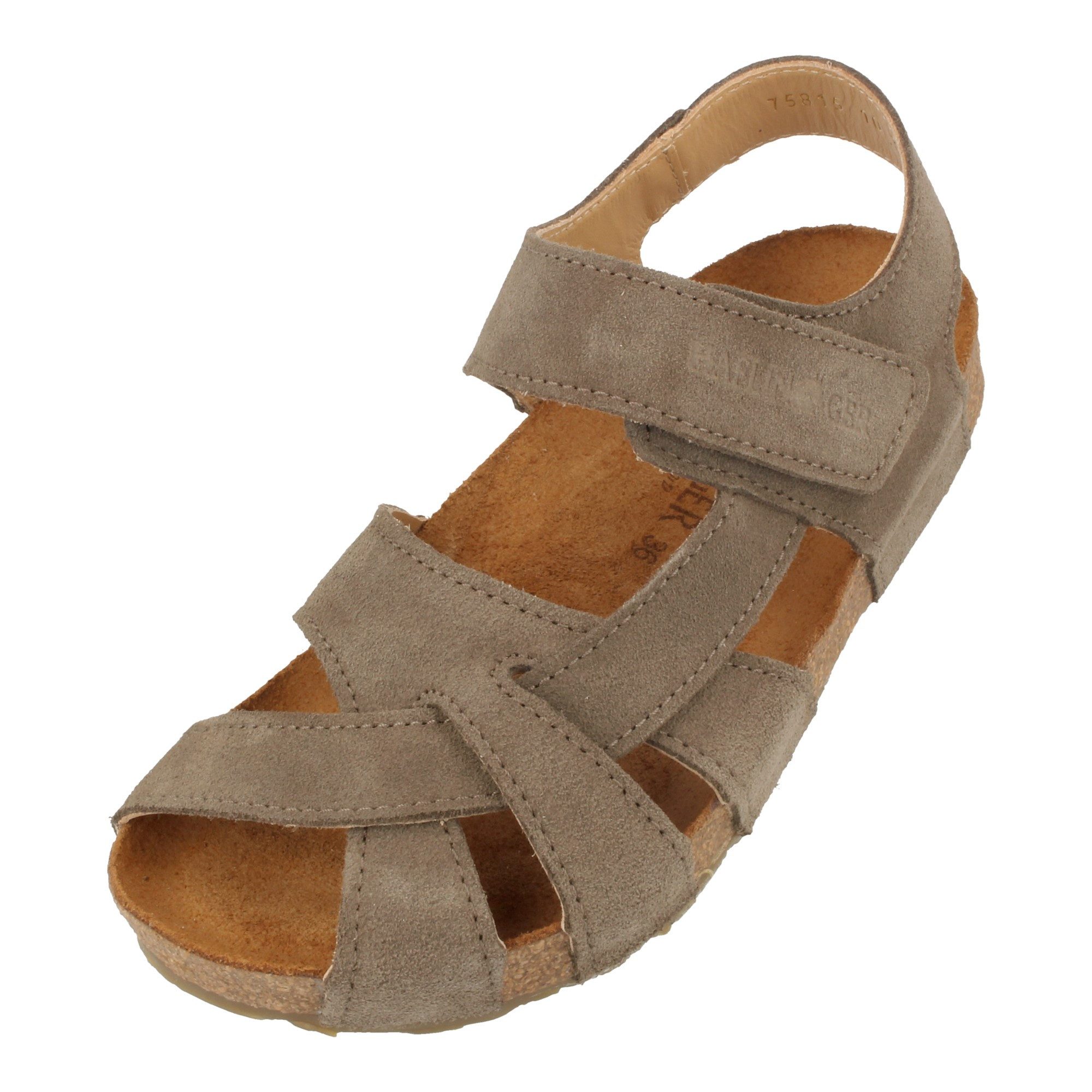 Haflinger Bio Norma Lederpantolette aus Veloursleder Unisex Hausschuh