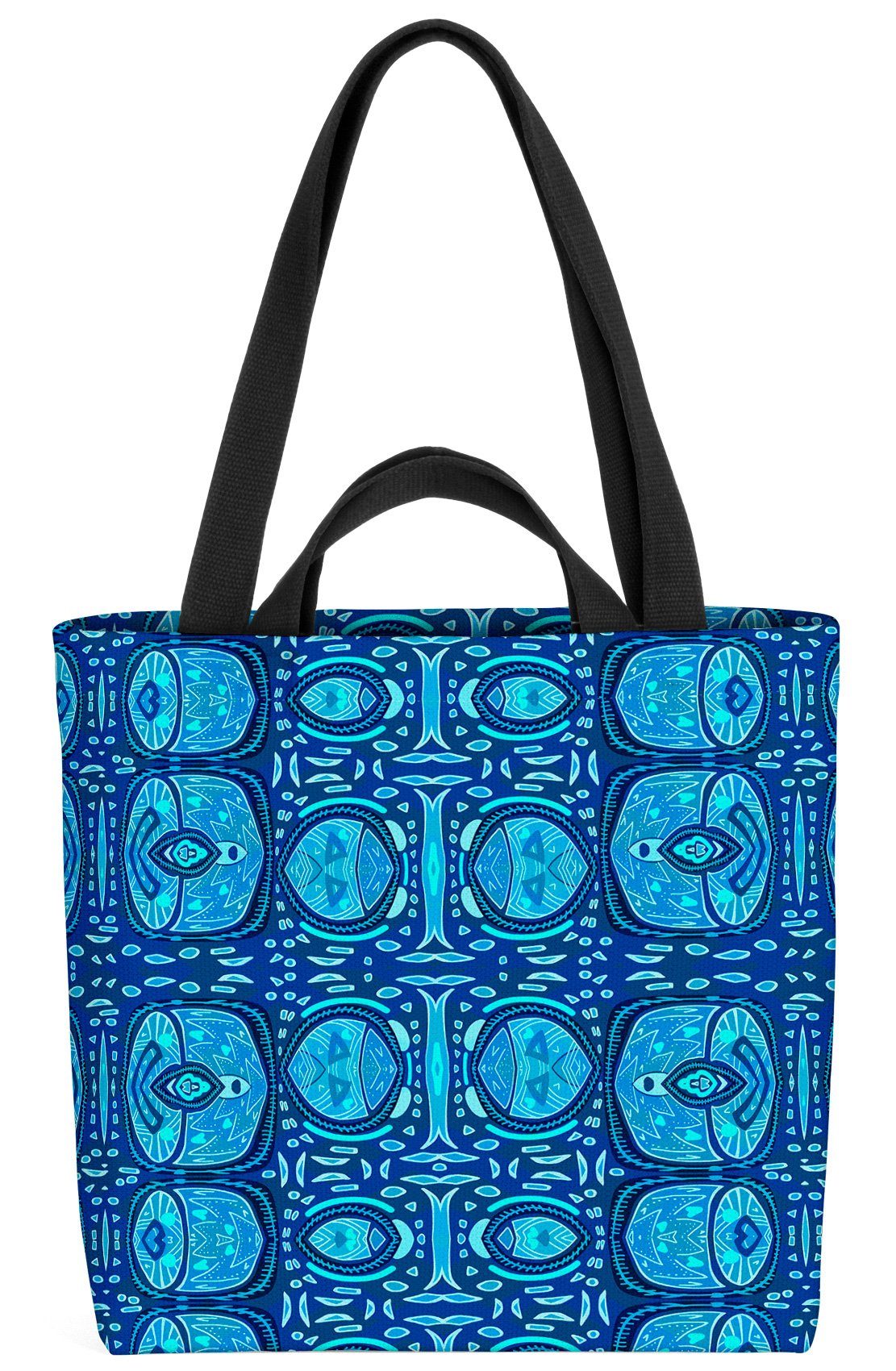 VOID Henkeltasche Ethno dunkelblau Muster Orient Blau (1-tlg), Dekor Design grafik Kultur Afrika