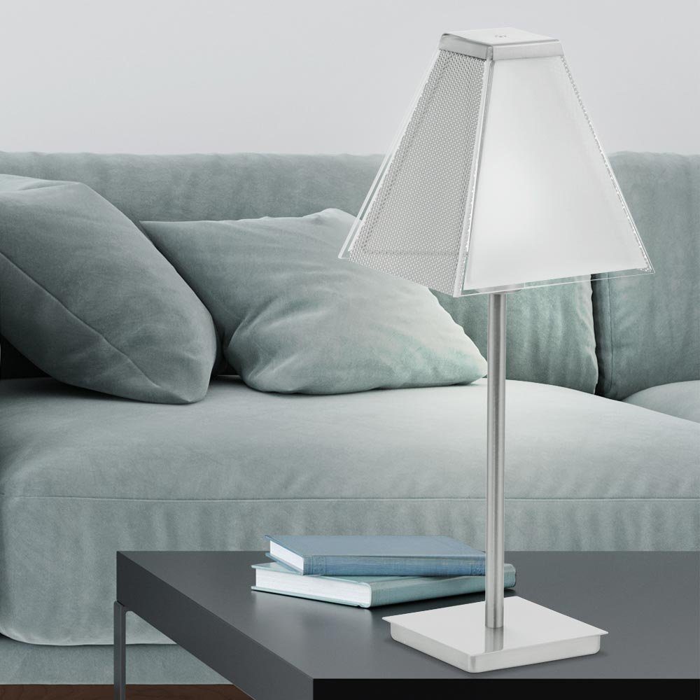 EGLO LED Tischleuchte, Leuchtmittel nicht inklusive, Tisch Leuchte Wohnraum Lese Glas Lampe Schalter Flur Beleuchtung