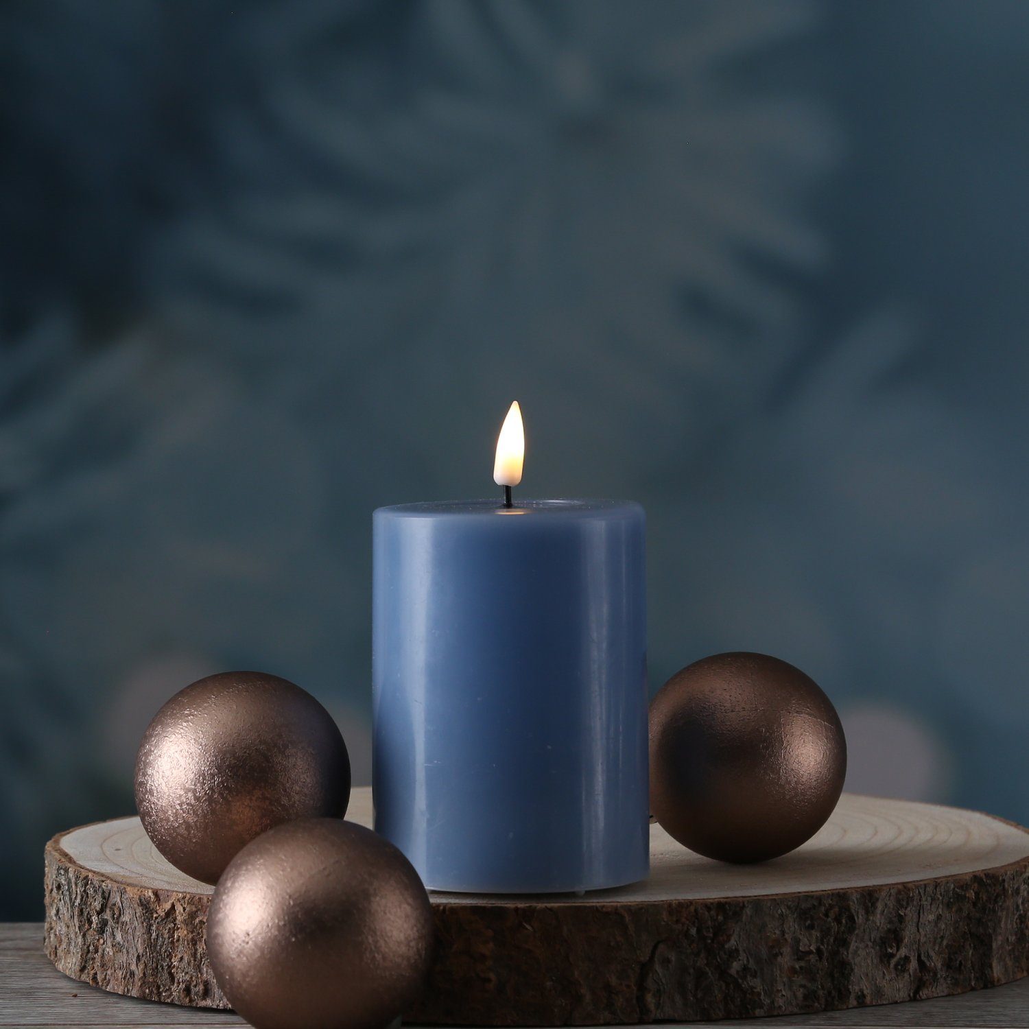 Deluxe Homeart LED-Kerze Mia Deluxe Echtwachs Wachsspiegel flackernd H: 10c günstig online kaufen