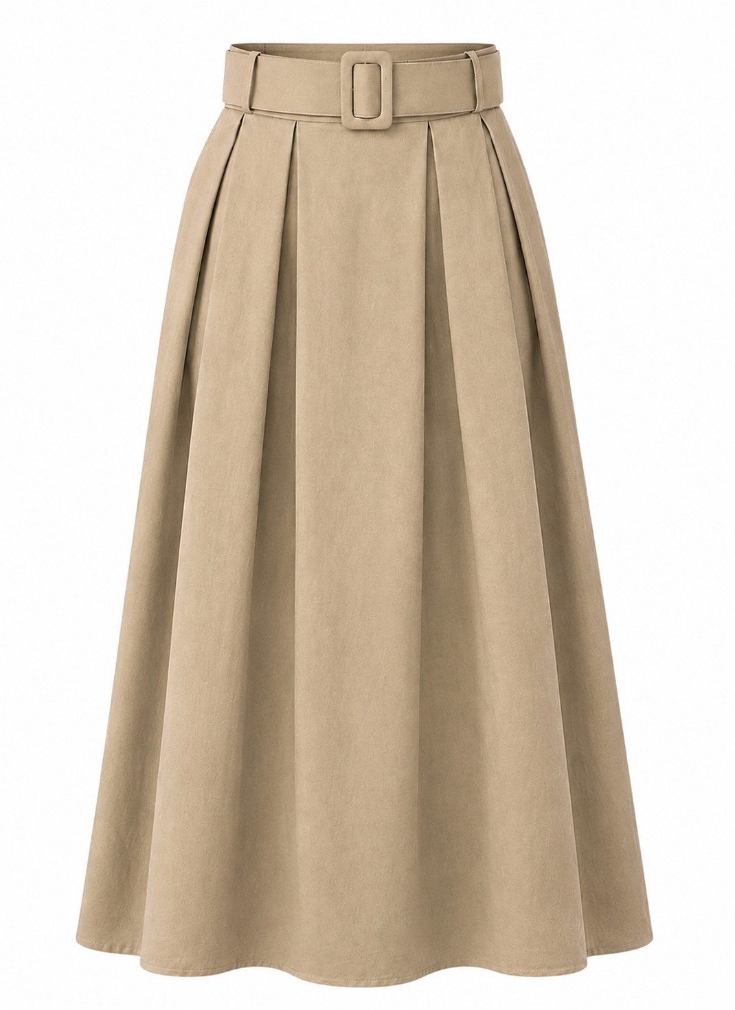 Mississhop A-Linien-Rock Damen Maxirock mit Gürtel – eleganter A-Linien Rock, lang, mit Taschen