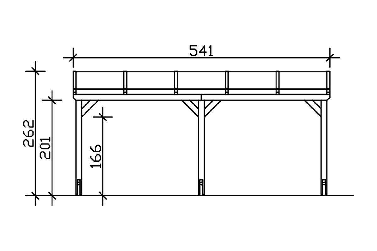 Einfahrtshöhe 213 BxT: Anlehncarport Skanholz Vogtland, cm, 300x541 braun cm