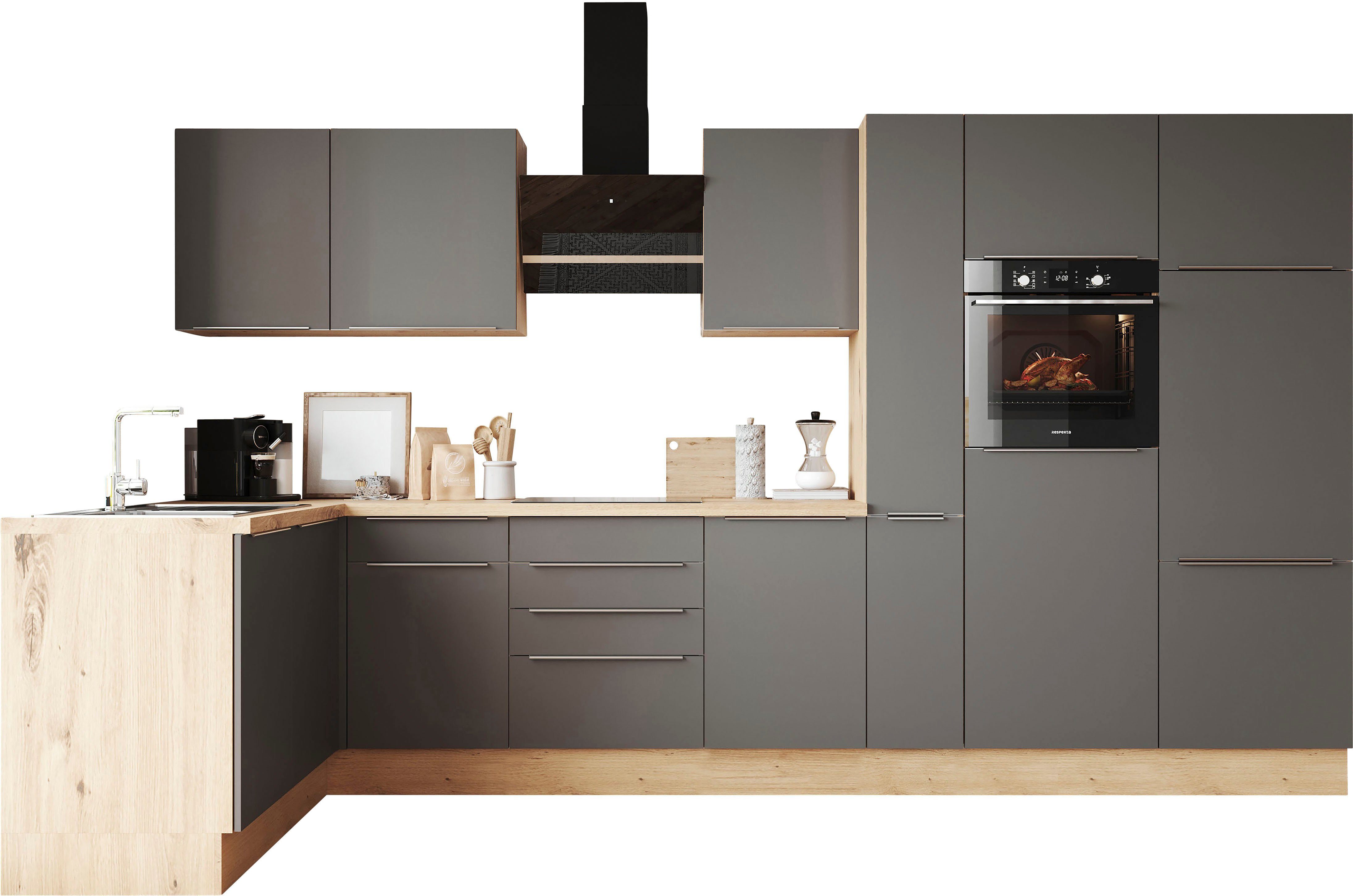 RESPEKTA Küchenzeile Safado aus der Serie Marleen, Breite 370 cm, mit Soft-Close, in exklusiver Konfiguration für OTTO