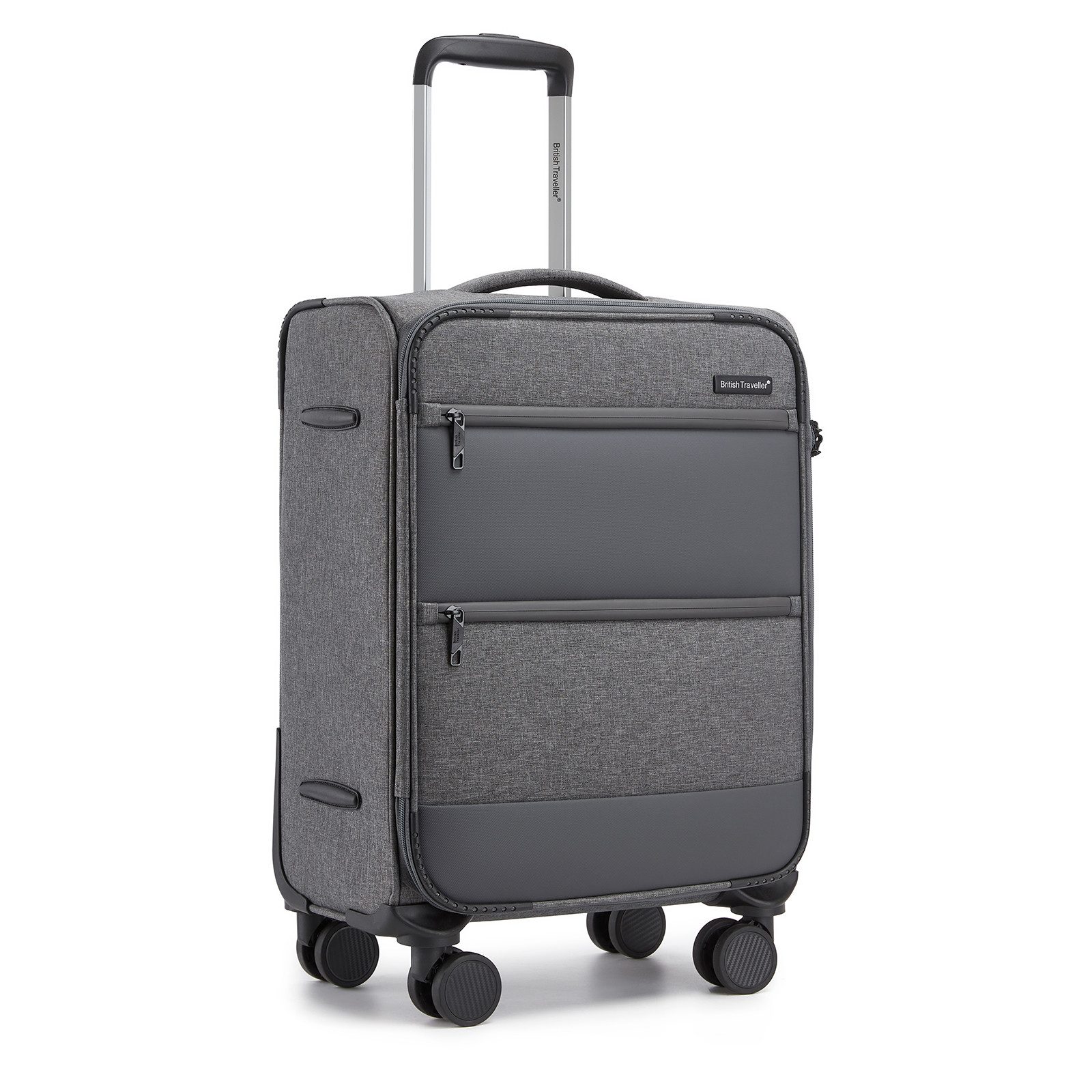 British Traveller Trolleyset, 41L Handgepäck & 68L/100L erweiterbare Stoffkoffer