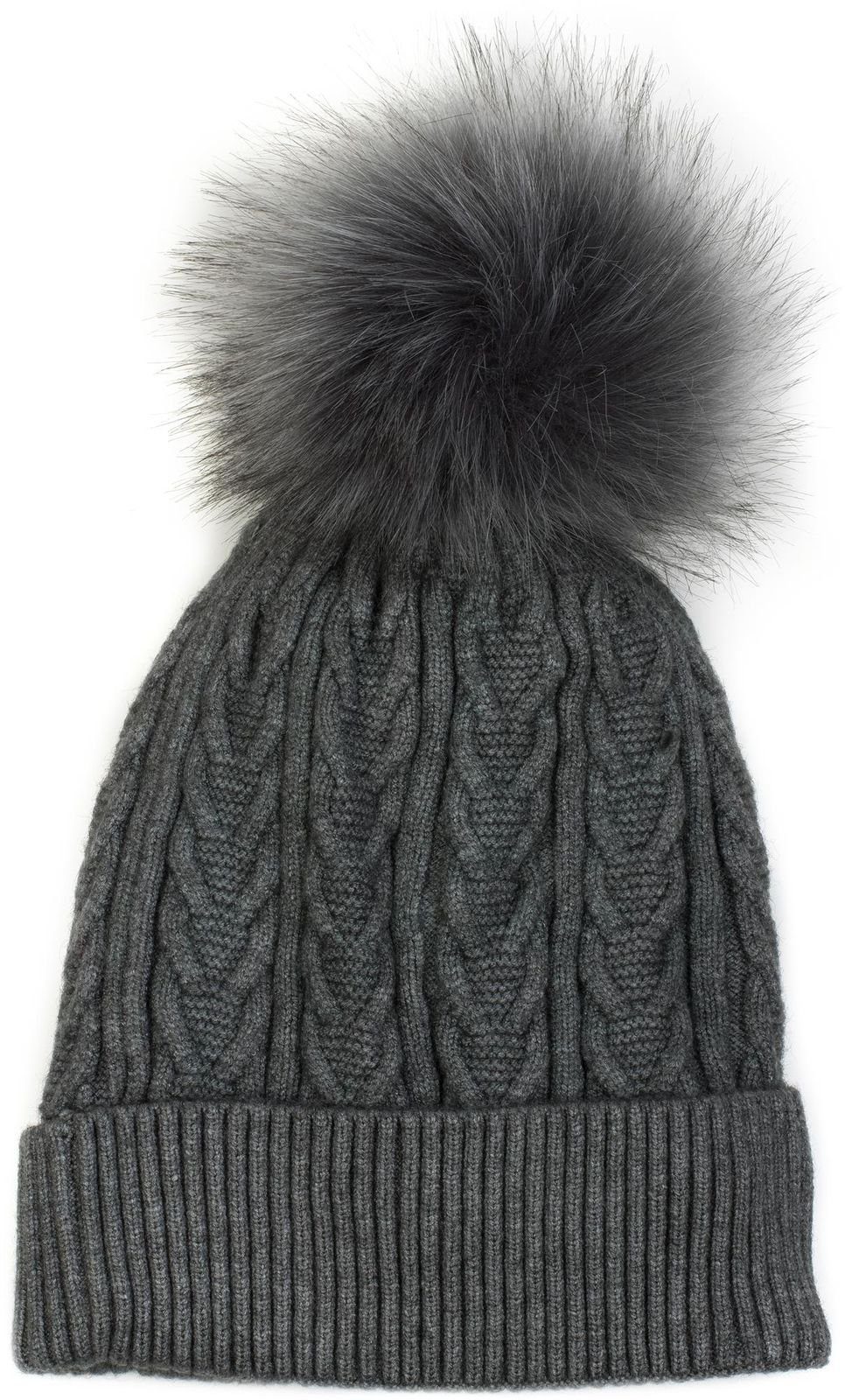 styleBREAKER Bommelmütze Feinstrick Bommelmütze mit Zopfmuster günstig online kaufen