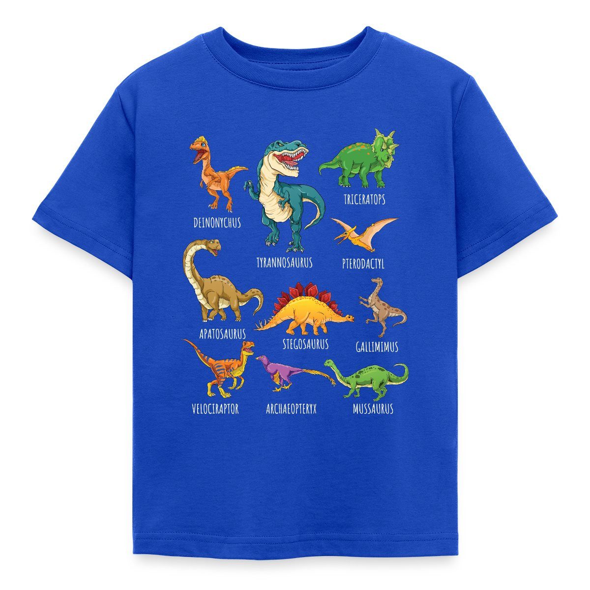 Spreadshirt T-Shirt Dinosaurier Arten Übersicht Dino T-Rex Comic Kinder T-Shirt (1-tlg) Fällt klein aus. Wir empfehlen, eine Größe größer zu bestellen.