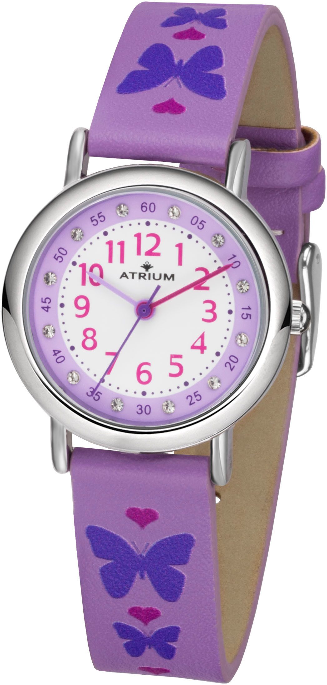 Atrium Quarzuhr A47-18, Armbanduhr, Kinderuhr, Mädchenuhr, Lernuhr, Geschenkidee, Schulanfang