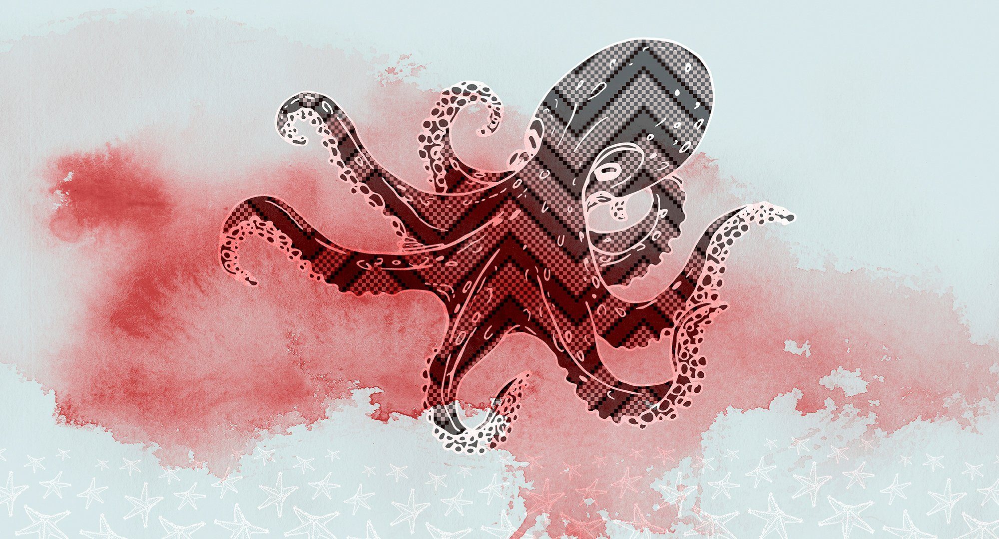 Architects Paper Fototapete Atelier 47 Octopus Design 3, glatt, Farbverlauf, (5 St), Vlies, Wand, Schräge, Decke