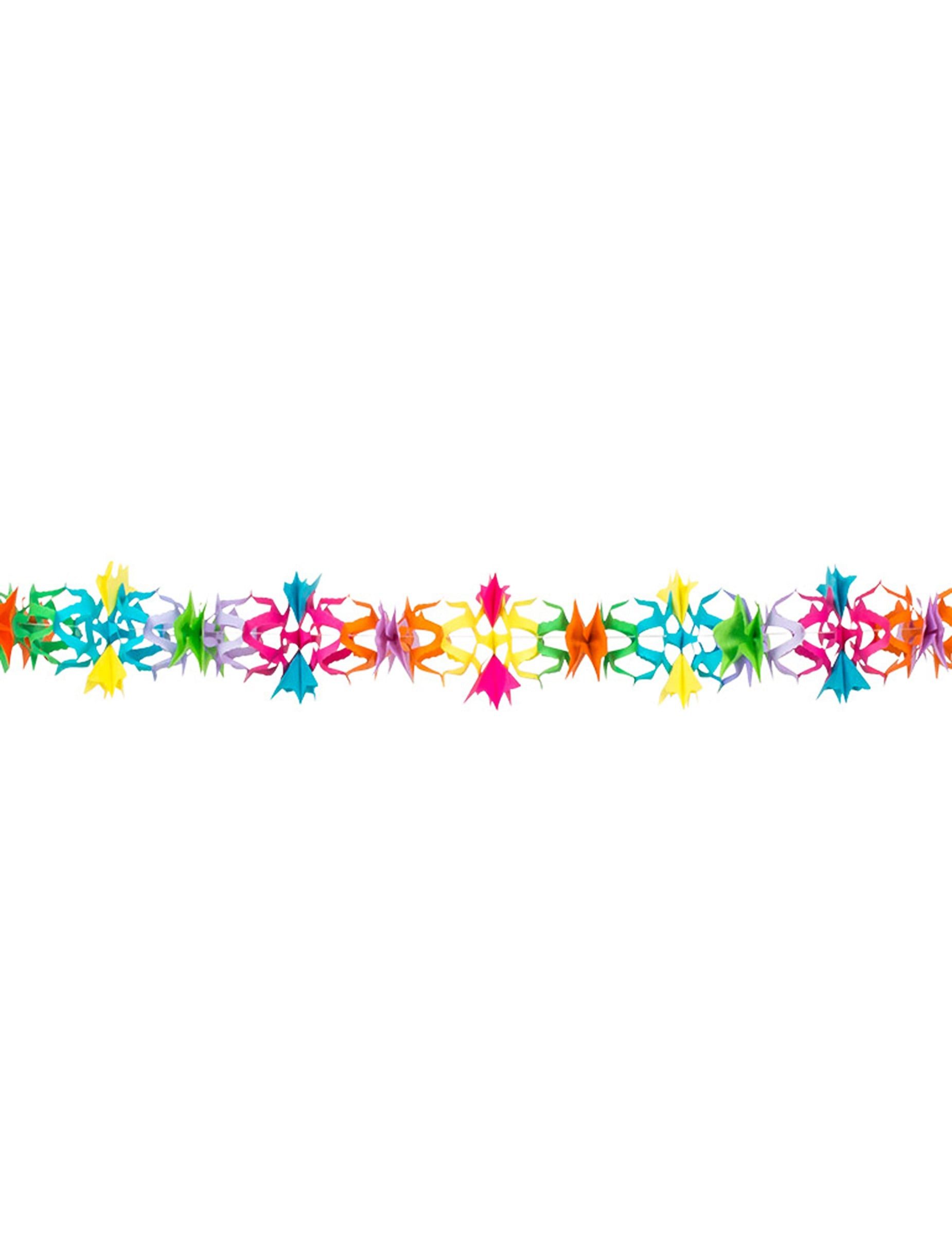 Boland Kostüm Papier Girlande Blumen bunt 6m