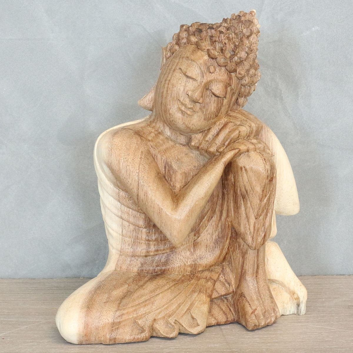 cm klein Buddha 20 Ursprungsland Oriental Holzfigur Dekofigur Sitzender Natur Herstellung Handarbeit traditionelle Galerie (1 im in St),