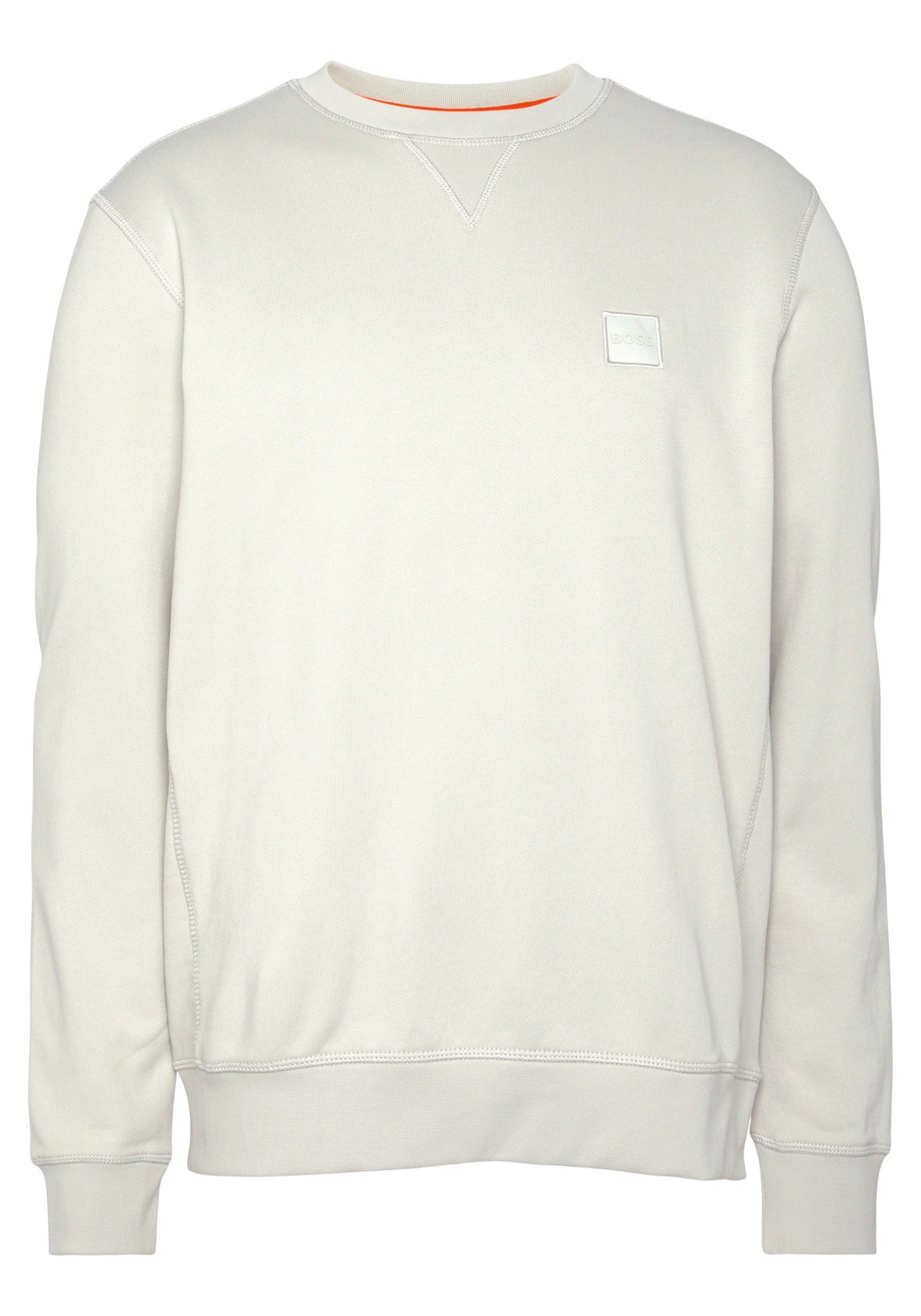 ORANGE Westart mit Grey057 Logo Sweatshirt Light/Pastel aufgesticktem BOSS BOSS