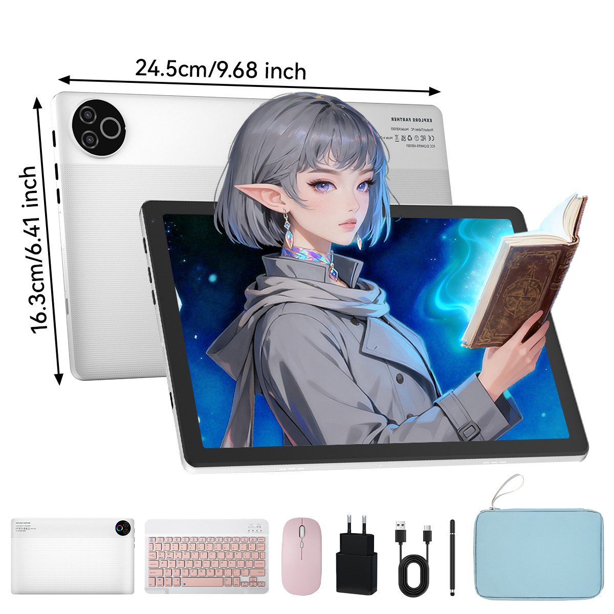 BUFO 10 Zoll Android 15, 20(3+17)GB+64GB, 1280x800 HD Display, WiFi 6 Tablet (10", 64 GB, Android, WiFi, mit Tastatur, Maus, Stift und praktischer Tragetasche)