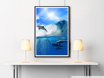 Sinus Art Poster 60x90cm Tierfotografie Poster Schwimmende Delfine im Meer