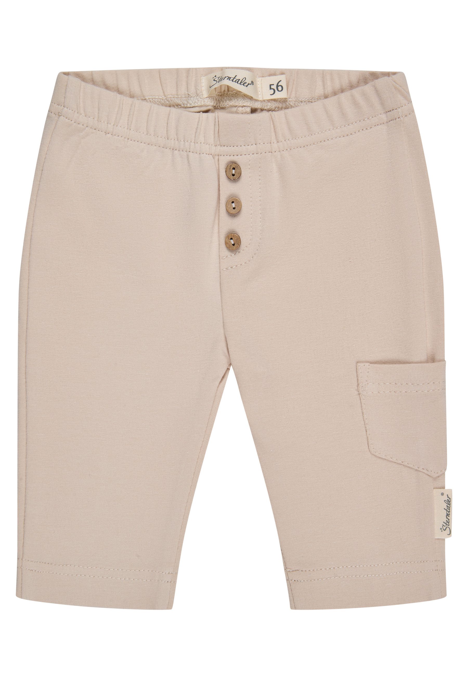 Sterntaler® Strampler Hose mit Tasche (1-tlg) Hose aus Baumwolljersey mit Elasthan, Tasche & Kokosnussknöpfen