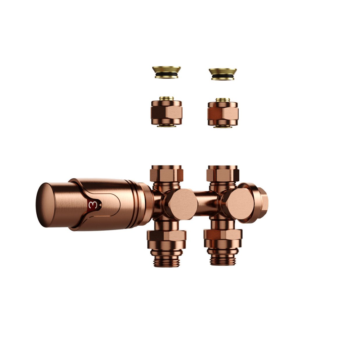 Belrad Regulierventil BLR305, (1-tlg), Thermostatische Heizkörperventile für Wand- und Bodenmontage in