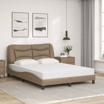 vidaXL Bett Bett mit Matratze Cappuccino-Braun 120x200 cm Kunstleder