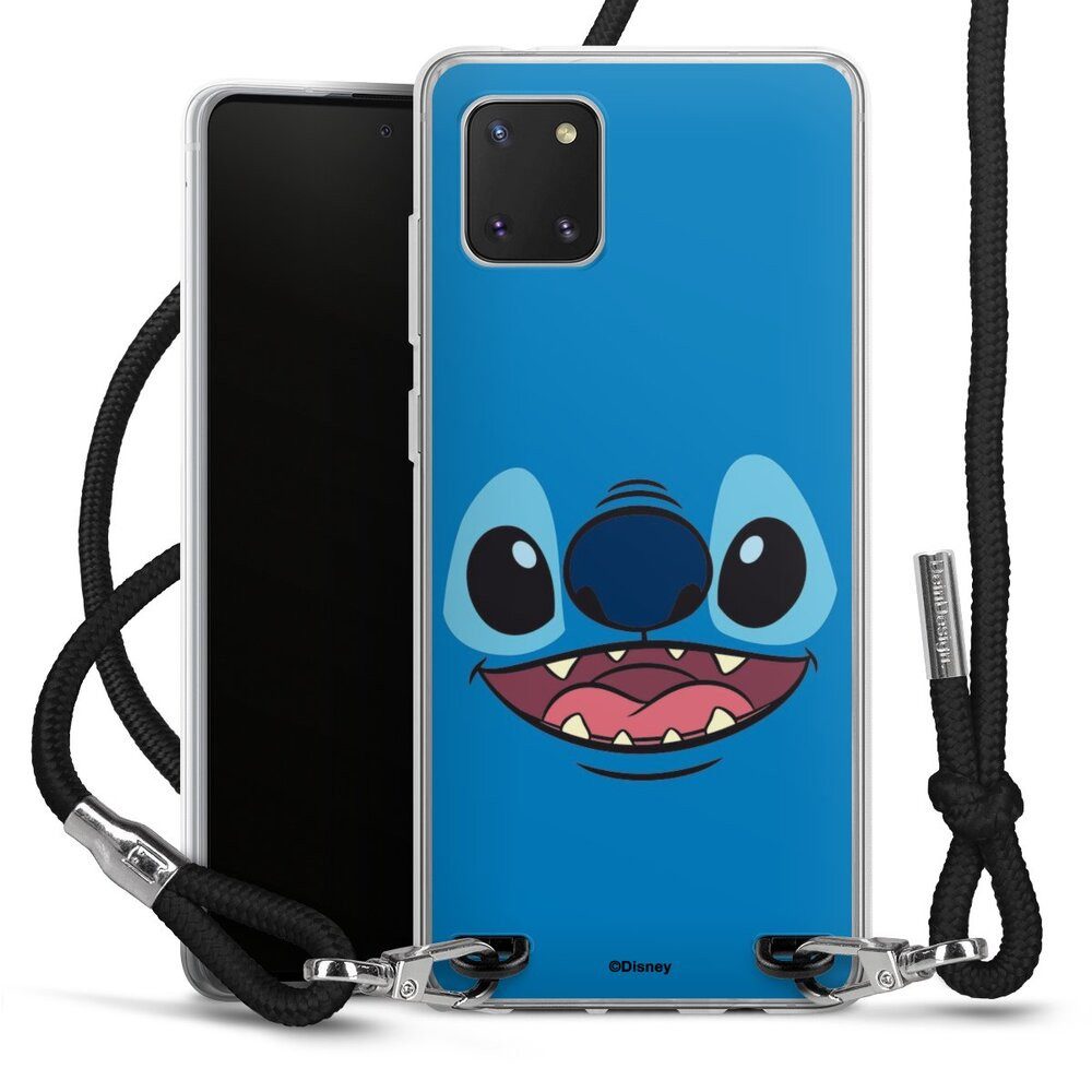 DeinDesign Handyhülle Lilo & Stitch Disney Offizielles Lizenzprodukt Stitch Closeup, Samsung Galaxy Note 10 lite Handykette Hülle mit Band Cover mit Kette