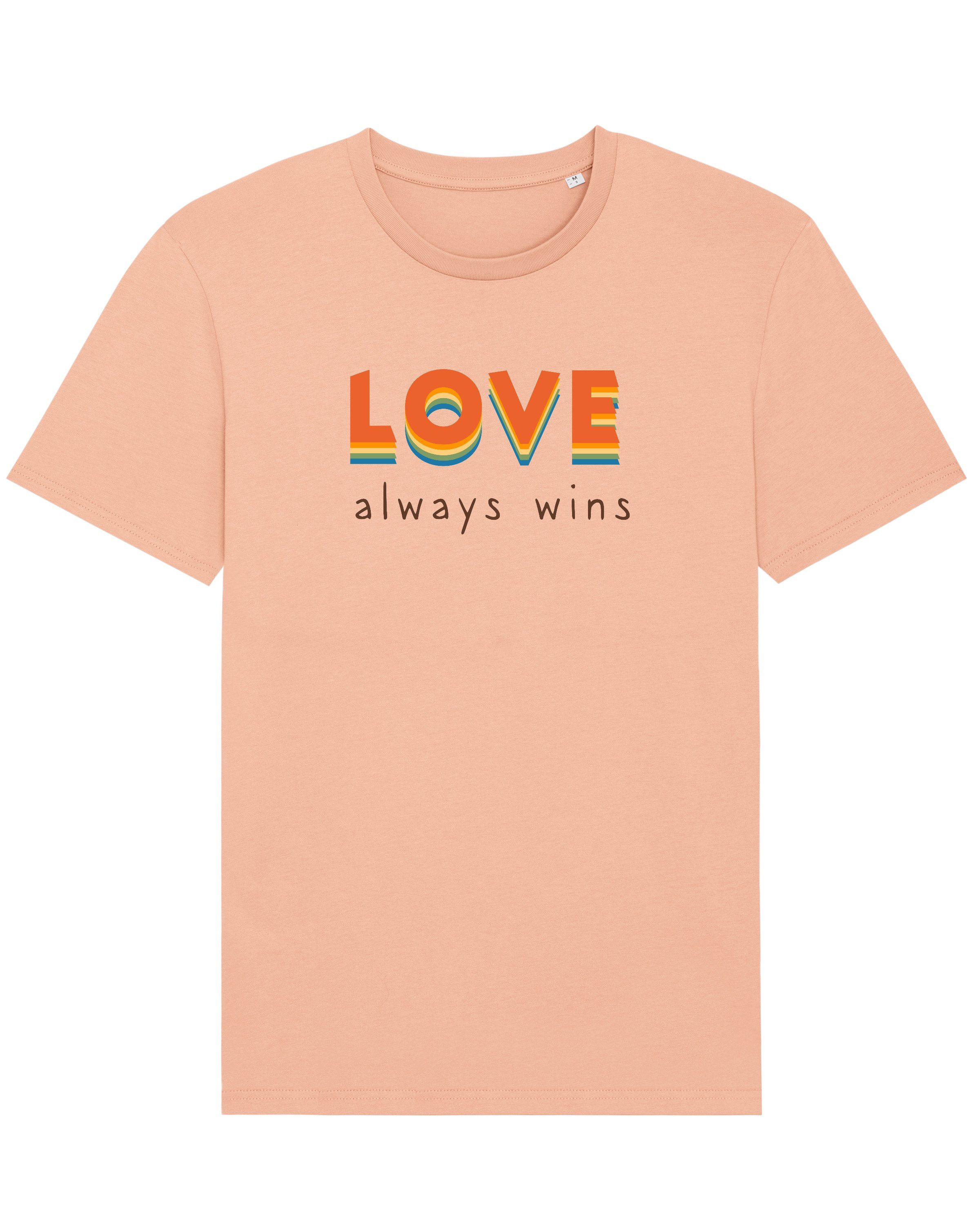 wat? Apparel Print-Shirt Love always wins (1-tlg) Fraiche Peche