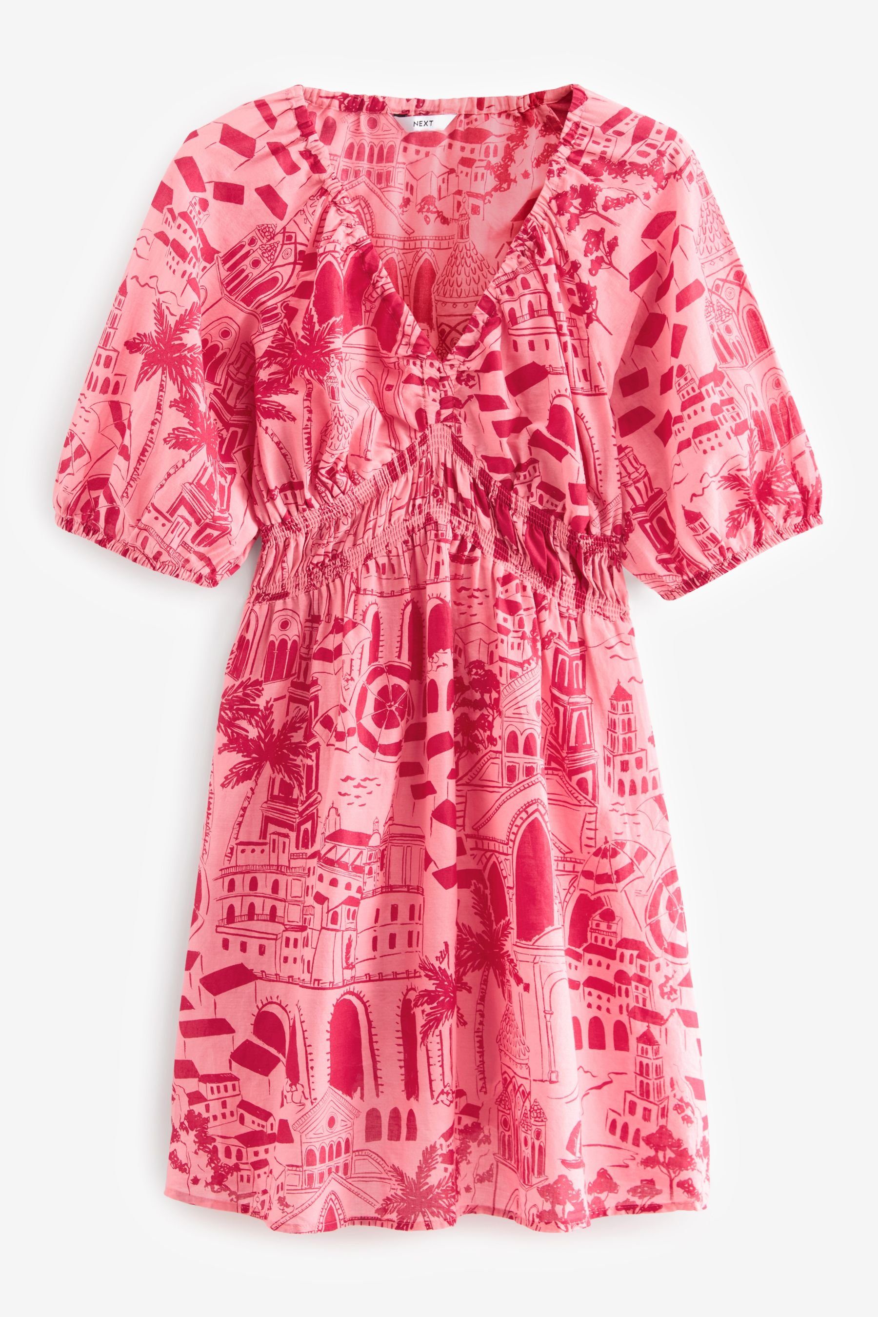 Next Minikleid Minikleid mit geraffter Taille (1-tlg)