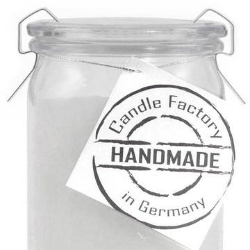Landshop24 Duftkerze Candle-Factory Duftkerze aus Stearin im Weckglas Mini Jumbo (Duft: "French Vanilla), brennt bis zu 70h