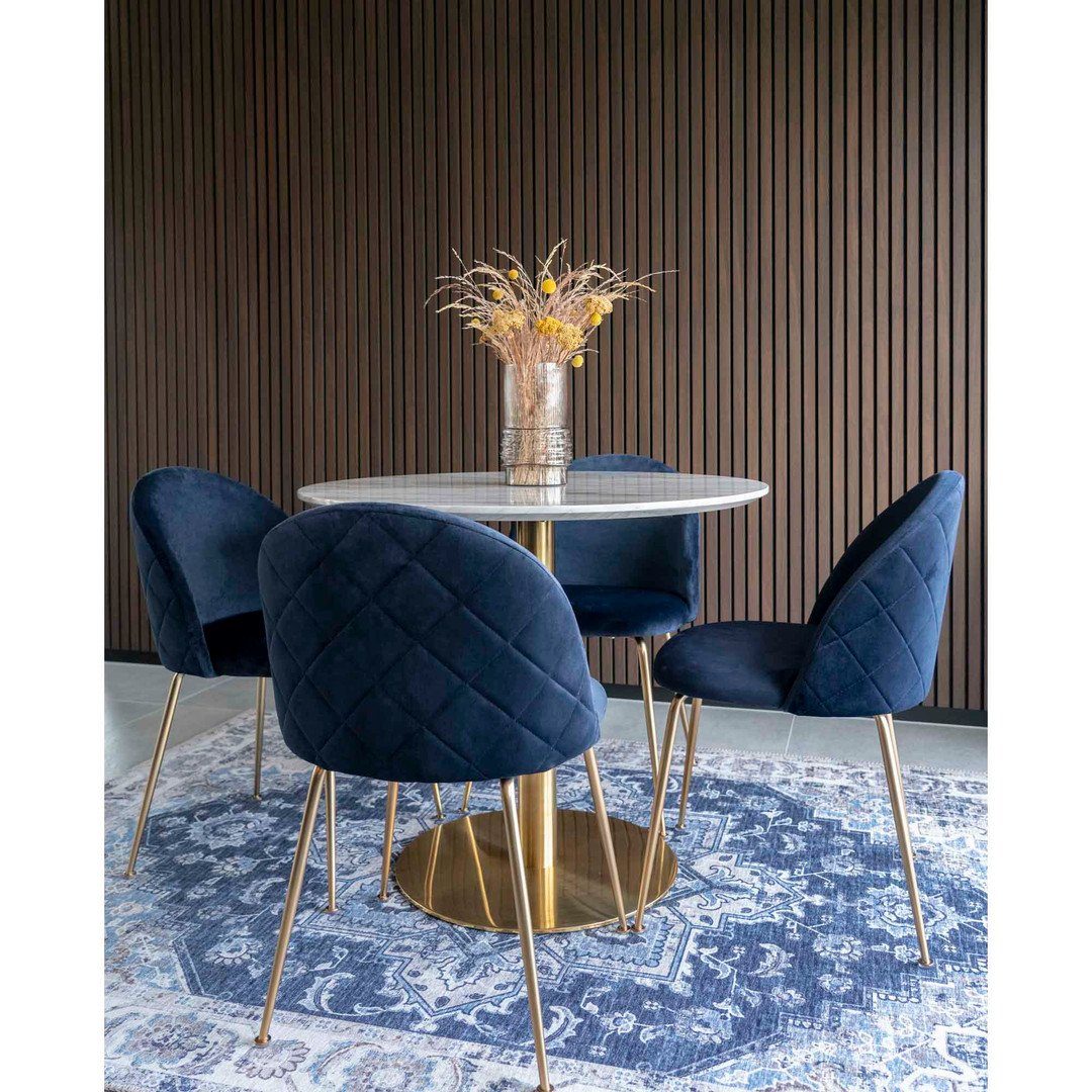 House Geneve mit – Esszimmerstuhl Beinen aus Dining Chair Samt, Nordic M... blau in Esszimmerstuhl