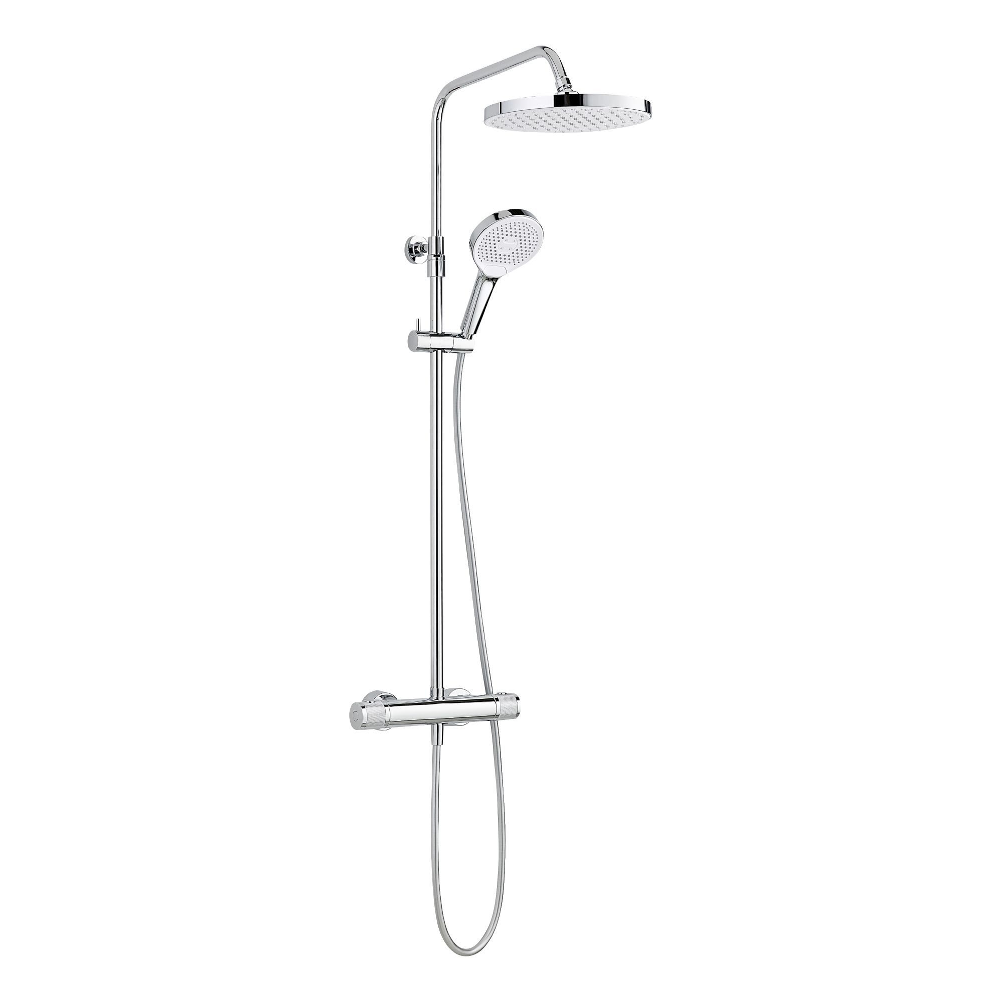 SCHÖNER WOHNEN-Kollektion Duschsystem GLAIA mit Thermostat, Höhe 118.5 cm, Chrom, Duscharmatur Komplettset mit Regendusche