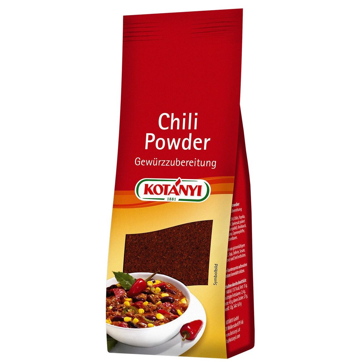 KOTANYI Gewürz, Kotanyi Chili Powder Gewürzzubereitung im Nachfüllbeutel 60g